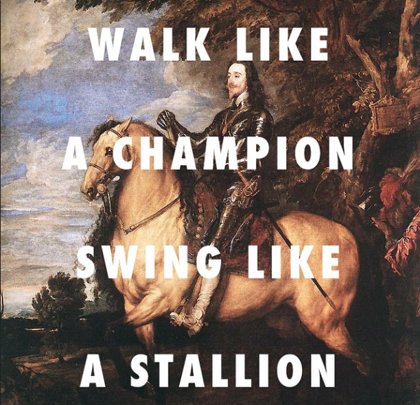 "two big medallion" Charles I on horseback (1635), Anthony van Dyck / Twerk It, Busta Rhymes ft. Nicki Minaj